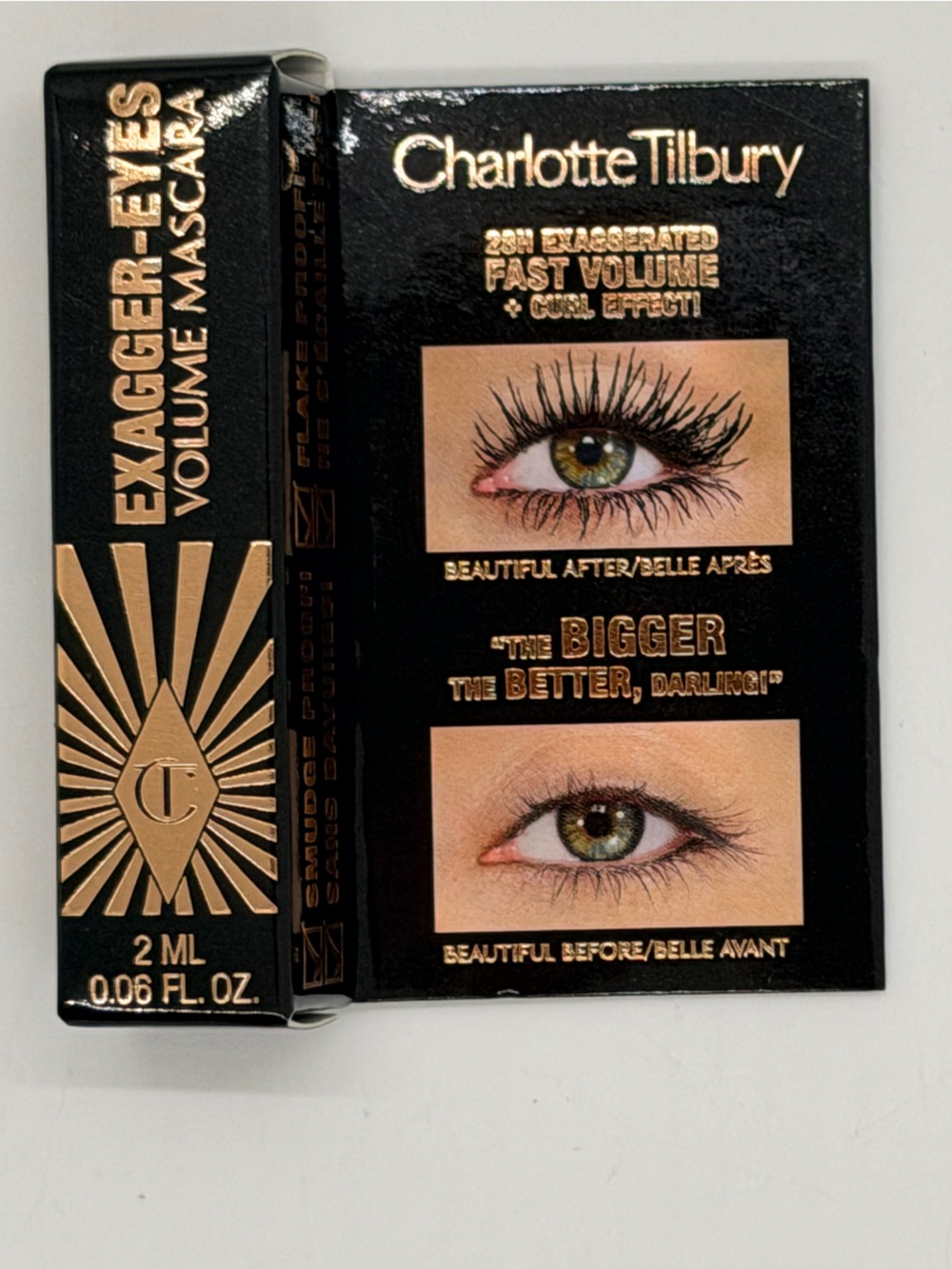 NWT Charlotte Tilbury Exagger-Eyes Volume Mascara Vitamin E Travel Deluxe 0.06oz